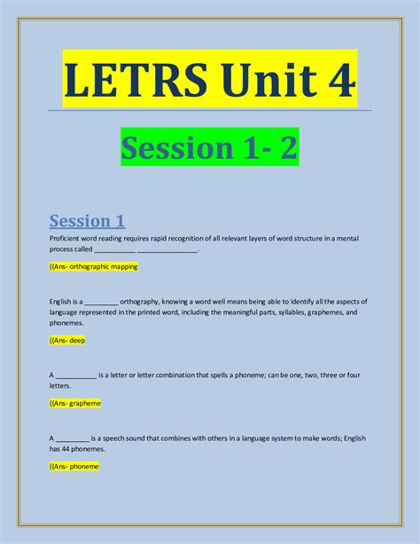 Letrs unit 4 session 1 - FOR BETTER KNOWLEDGE OF THE LETRS UNIT 1 SESSIONS, PURCHASE THE PACKAGE BELOW ⬇⬇⬇ AND THANK ME LATER. FOR BETTER KNOWLEDGE OF THE LETRS UNIT 1 SESSIONS, PURCHASE THE PACKAGE BELOW ⬇⬇⬇ AND THANK ME LATER. 100% satisfaction guarantee Immediately available after …